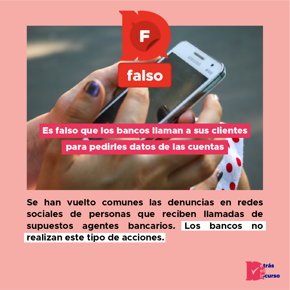 Es falso que los bancos llaman a sus clientes para pedirles datos de ...